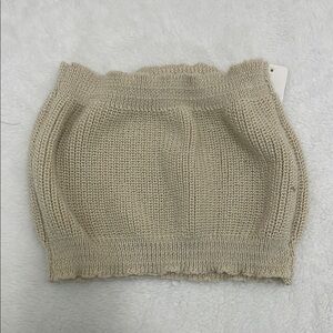 Beige Knit Tube Top. SHEIN Size L/8/10
